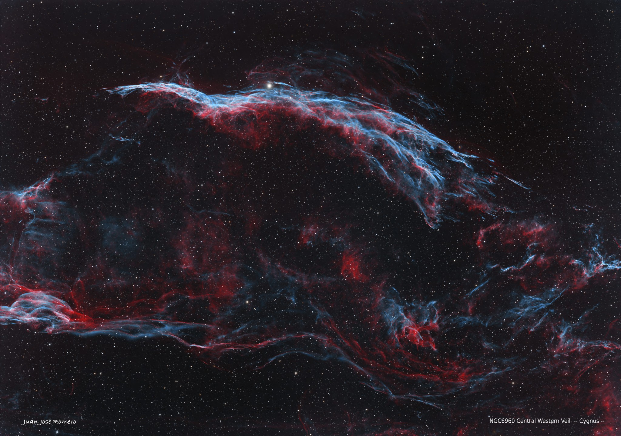 NGC6960 – Part Central Oest del Vel (Central Western Veil Nebula)